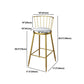 Glam Metal Barstool Plastic Counter Stool in Matte Finish for Indoor