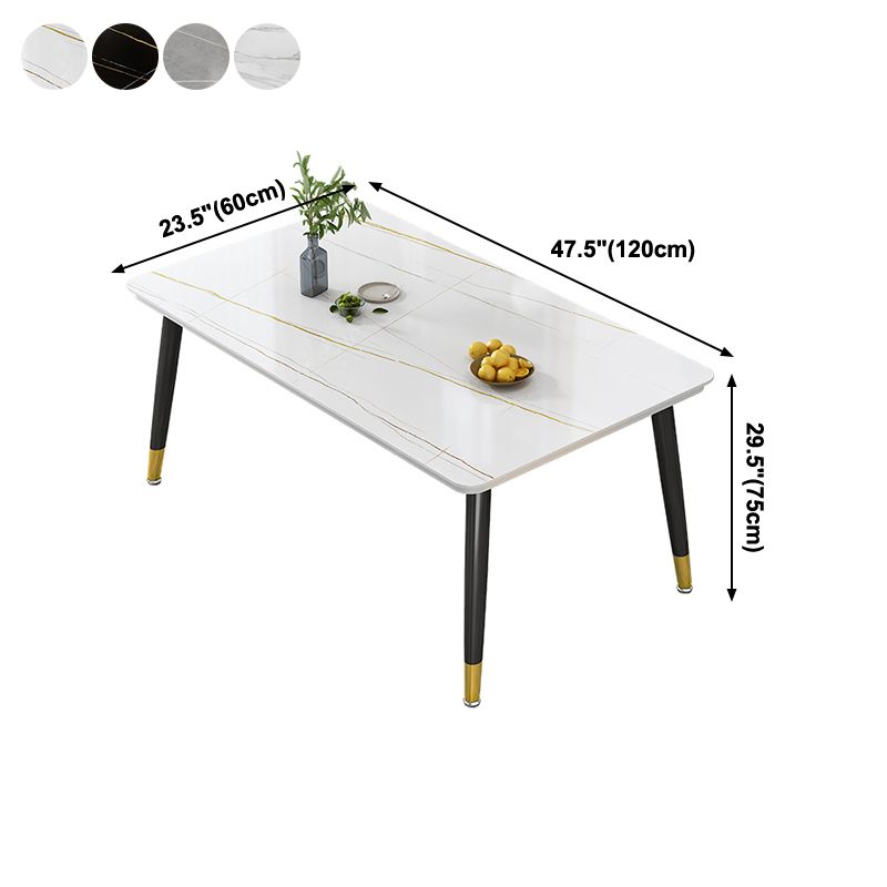 Glam Standard Rectangle Shape Table Sintered Stone Kitchen Dining Table with 4 Legs Base Clearhalo ' dining_table' 'Dining Tables & Seating' 'Dining Tables' 'furn' 'furn_dining_table' 'Furniture' 'furniture_dining_table' 'Kitchen & Dining Furniture' 'kitchen&dining_furn' 'kitchen' 'kitchen_dining_table' 1200x1200_7a911451-f959-478f-9ff0-04131528c8bf