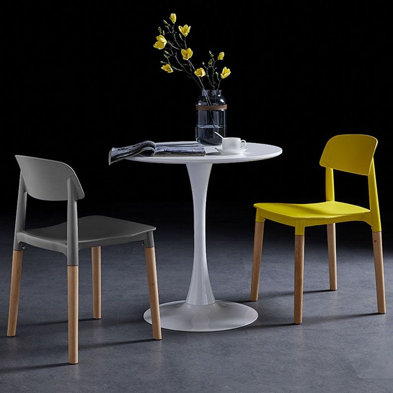 Scandinavian Design Open Back Dining Side Chairs Plastic Dining Armless Chair Clearhalo ' kitchen&dining_furn' 'Dining Chairs' 'Dining Tables & Seating' 'dining_chair' 'furn' 'furn_dining_chair' 'Furniture' 'furniture_dining_chair' 'Kitchen & Dining Furniture' 'kitchen' 1200x1200_7a917843-fa88-40bb-9734-3bd1353134b5