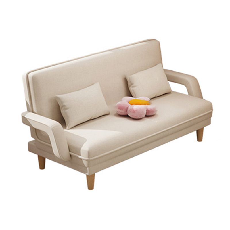 Scandinavian Removable Cushions Fabric Square Arms Futon Sleeper Sofa Bed Clearhalo 'furn' 'furn_futons' 'Furniture' 'Futons & Daybeds' 'Futons' 'Living Room Furniture' 1200x1200_7a96b7db-069a-48b8-b16d-9a19de32239f