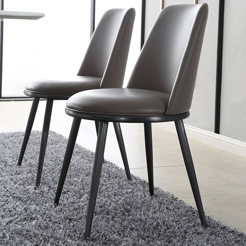 Sedie da pranzo in pista finto e metallo contemporanee per cucina