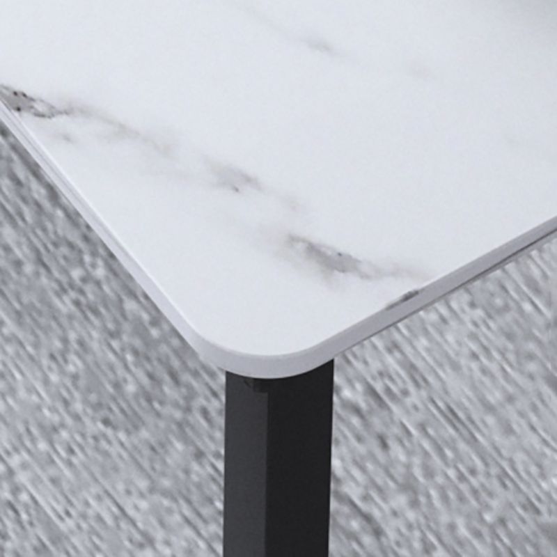 Stone Modern Rectangular Writing Desk Home Office Bureau avec des jambes en métal