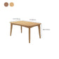 Rubberwood Solid Wood Dining Table Mid-Century Rectangle Table in Natural and Walnut