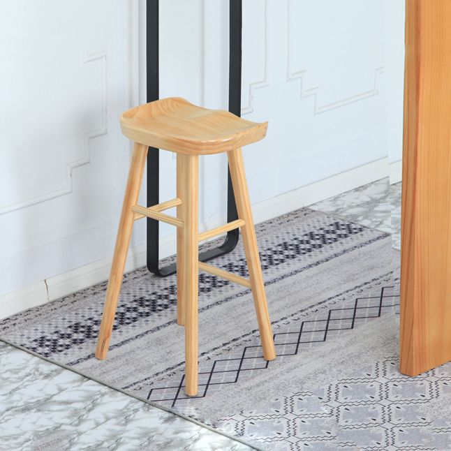 Modern Pine Backless Bar Stool Contoured Seat Indoor Counter Stool with Wood Legs Clearhalo 'Bar Furniture' 'Bar Stools' 'bar_stools' 'furn' 'furn_bar_stools' 'furniture_bar_stools' 'Kitchen & Dining Furniture' 'kitchen&dining_furn' 'kitchen' 'kitchen_furn' Furniture' 1200x1200_7a9b38a4-4037-4908-a864-9f98b38860b3