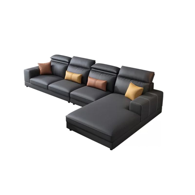 L-Shape Sofa Faux Leather High Back Square Arm Sectional with Stain-Resistant Clearhalo 'furn' 'furn_sectionals' 'Furniture' 'furniture_sectionals' 'Living Room Furniture' 'Sectionals' 1200x1200_7a9bb415-2535-43bd-bf4b-63b6fdcce216