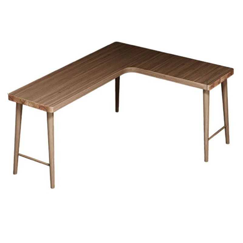 Escritorio de escritura de madera maciza contemporánea de 30 "altura escritorio de oficina en forma de L de altura