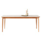 Mid-Century Dining Room Table Rectangle Stone Dinette Table in White