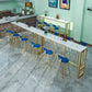 Glam Marble Bistro Bar Table with Rectangle Table Top Trestle Table - 41.3" H , Only Table Clearhalo 'Bar Furniture' 'Bar Tables' 'bar_tables' 'furn' 'furn_bar_tables' 'Furniture' 'furniture_bar_tables' 'Kitchen & Dining Furniture' 1200x1200_7a9cccbc-ce89-4529-bbf2-355359d9770d