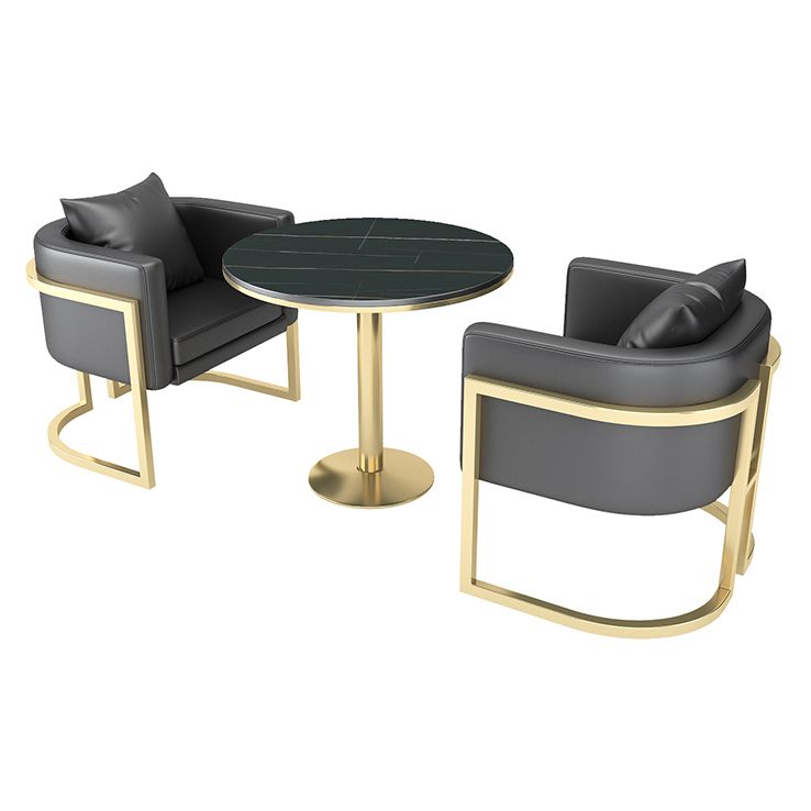 Industrial Style Sintered Stone Dinner Room Kitchen Table Black Table with Gold Frame Clearhalo ' dining_table' 'Dining Tables & Seating' 'Dining Tables' 'furn' 'furn_dining_table' 'Furniture' 'furniture_dining_table' 'Kitchen & Dining Furniture' 'kitchen&dining_furn' 'kitchen' 'kitchen_dining_table' 1200x1200_7a9d4218-214c-4e94-8b54-b4b77dca783d