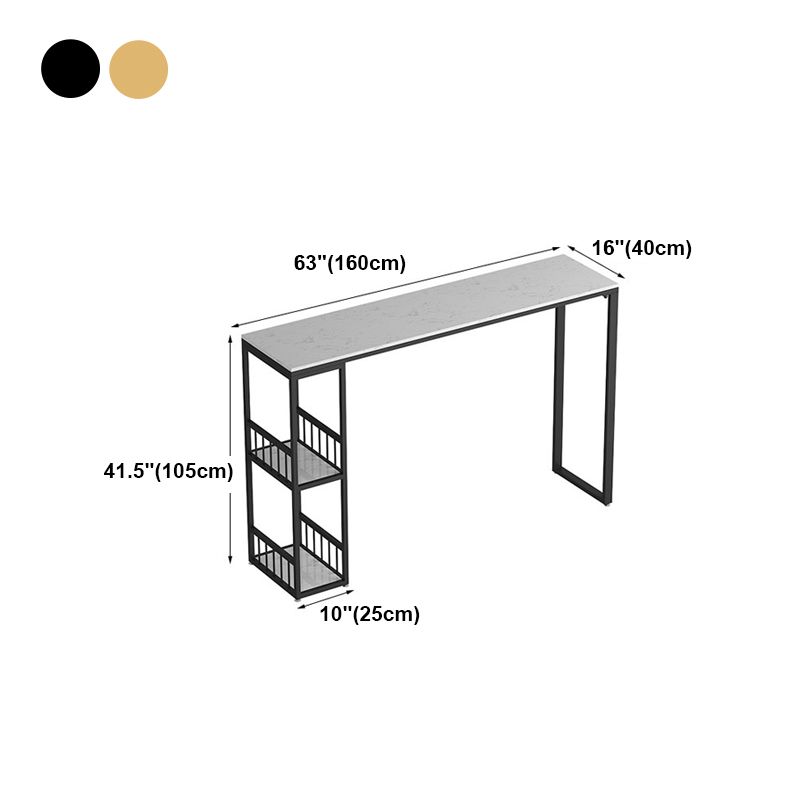White Top Bar Table Traditional Luxury Rectangle Bar Table with Trestle Base Clearhalo 'Bar Furniture' 'Bar Tables' 'bar_tables' 'furn' 'furn_bar_tables' 'Furniture' 'furniture_bar_tables' 'Kitchen & Dining Furniture' 1200x1200_7a9e5c6a-333d-4318-b4c3-7b8e37003c4d