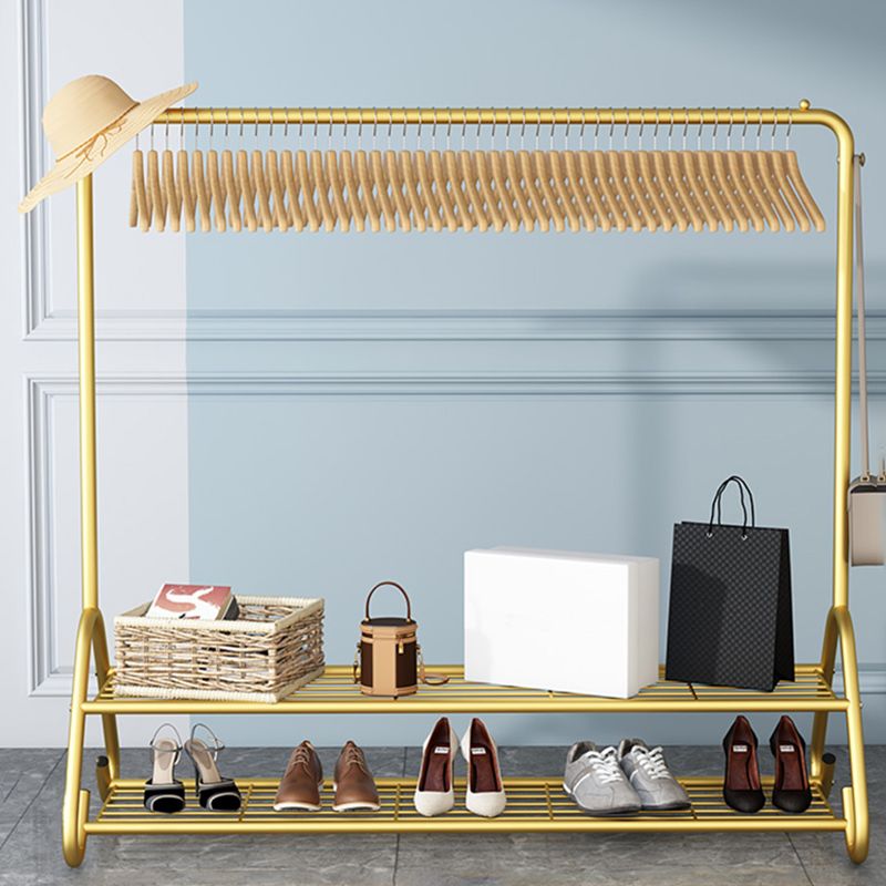 Estantería de almacenamiento de riel colgante enmarcado de metal de Glam Hall