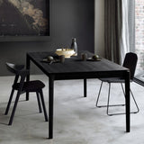 Modern Black Solid Wood Dining Table Rectangle Kitchen Dining Table with 4 Legs Base Clearhalo ' dining_table' 'Dining Tables & Seating' 'Dining Tables' 'Furniture' 'furniture_dining_table' 'Kitchen & Dining Furniture' 'kitchen&dining_furn' 'kitchen' 'kitchen_dining_table' 1200x1200_7a9eb8c0-bcee-4aec-adc2-f0d7be39bed3