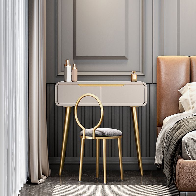 Glam trucco vanità con cassetto in grigio/bianco/rosa per camera da letto