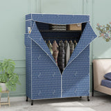 Armoire de garde-robe contemporaine Armoire de cadre en métal avec canne de vêtements et étagères pour la maison