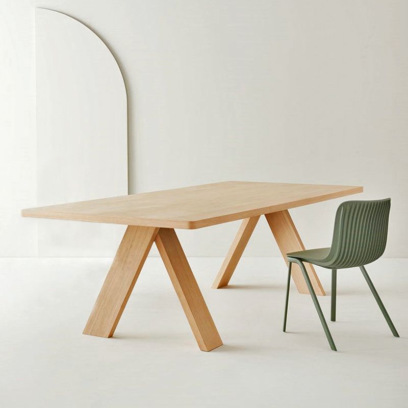 Industrial Rectangle Dining Table Pine Solid Wood Table with 4 Legs Clearhalo ' dining_table' 'Dining Tables & Seating' 'Dining Tables' 'Furniture' 'furniture_dining_table' 'Kitchen & Dining Furniture' 'kitchen&dining_furn' 'kitchen' 'kitchen_dining_table' 1200x1200_7aa10229-37bc-4b7d-bd44-5a7a40fdf5c4