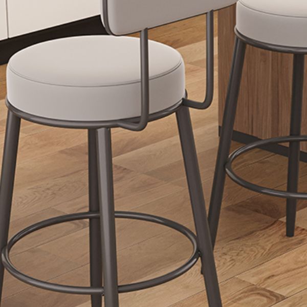 Modern Armless Backrest Counter Stool Iron Dessert Shop Bar Stool with Cushion and Pedal Clearhalo 'Bar Furniture' 'Bar Stools' 'bar_stools' 'furn' 'furn_bar_stools' 'Furniture' 'furniture_bar_stools' 'Kitchen & Dining Furniture' 1200x1200_7aa192a5-4335-4c22-82e0-9b60e176d721