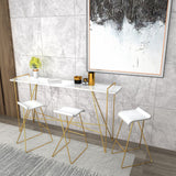 Tavolo da pub glam con telaio metallico tavolo da barra in marmo rettangolo
