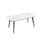 Polished Finish Dinette Table with Metal Legs Stone Top Indoor Dining Table Clearhalo 'Dining Tables & Seating' 'Dining Tables' 'dining_table' 'furn' 'furn_dining_table' 'Furniture' 'Kitchen & Dining Furniture' 1200x1200_7aa2044c-869e-49f5-83b4-1335dc64a034