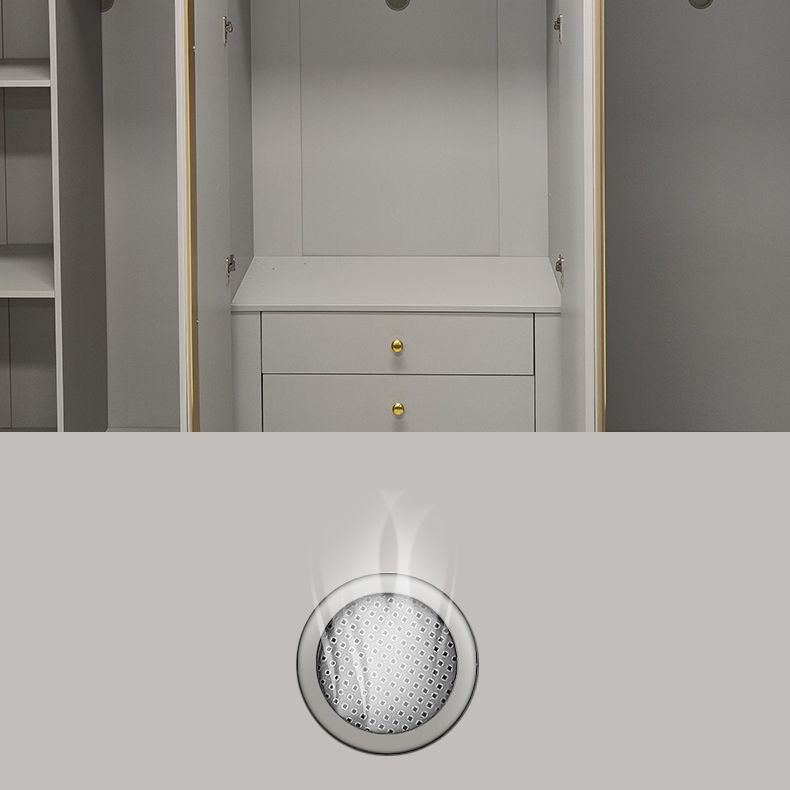 Armadio in legno di colore grigio armadio in stile contemporaneo con porta incernierata