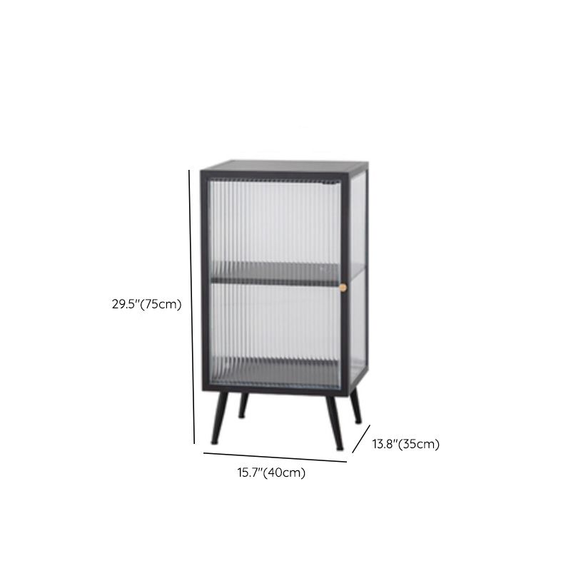 Rectangle Metal Storage Sideboard Contemporary Side Board with Glass Door Clearhalo 'buffet_sideboard' 'Buffets & Sideboards' 'furn' 'furn_buffet_sideboard' 'Furniture' 'Kitchen & Dining Furniture' 1200x1200_7aa445ec-a395-4fe5-b8af-736ed0aaea02