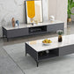 Console TV moderna lucida, supporto TV in legno bianco/nero con 2 ripiani