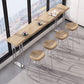 Pine Wood Bar Dining Table Modern Bar Table with Double Pedestal Base for Dining Room Clearhalo 'Bar Furniture' 'Bar Tables' 'bar_tables' 'furn' 'furn_bar_tables' 'Furniture' 'furniture_bar_tables' 'Kitchen & Dining Furniture' 1200x1200_7aa6b89e-c5e1-45b0-8d00-275d9844ab90