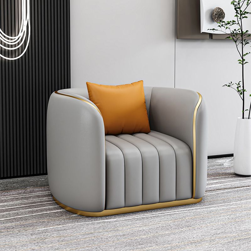 Tuxedo Arm Sofa in Grey/Blue Faux Leather Sofa with Metal Accent Clearhalo 'furn' 'furn_sofas' 'Furniture' 'Living Room Furniture' 'Sofa' 'sofas' 1200x1200_7aa802c7-79c0-490a-b01e-4ed7df5b1d75