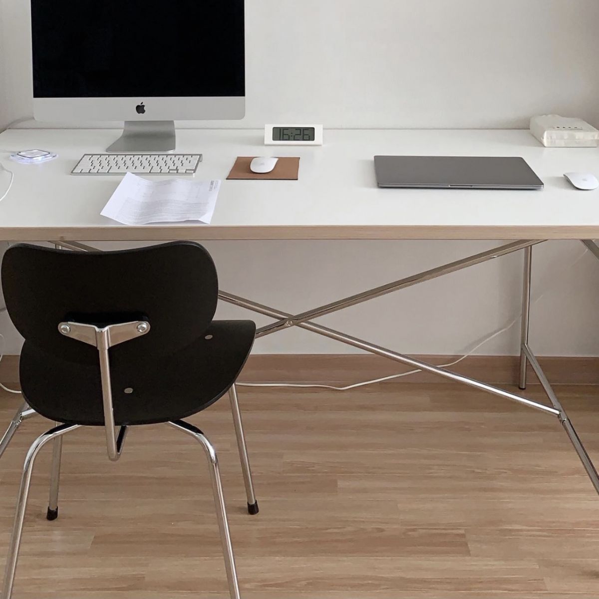 Modern Style Wooden Dining Chairs Open Back Dining Side Chair with Metal Legs Clearhalo ' kitchen&dining_furn' 'Dining Chairs' 'Dining Tables & Seating' 'dining_chair' 'Furniture' 'furniture_dining_chair' 'Kitchen & Dining Furniture' 'kitchen' 1200x1200_7aa80a2c-31d3-4801-8547-3754c31a18d7