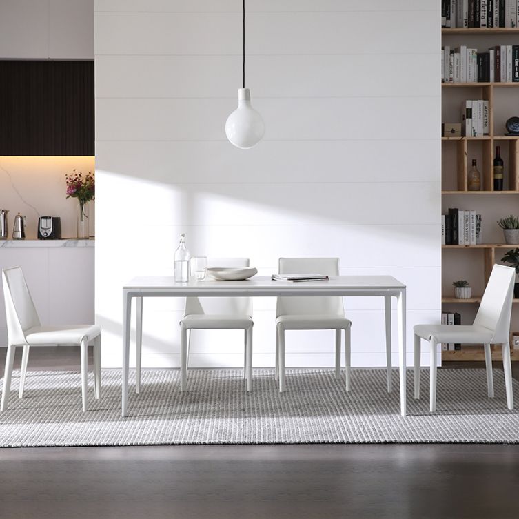 Modern Style Rectangle Table Set 1/2/4/5/6/7 Pieces Dining Set with Metal Legs Clearhalo 'Dining Room Sets' 'Dining Tables & Seating' 'dining_room_set' 'furn' 'furn_dining_room_set' 'Furniture' 'Kitchen & Dining Furniture' 1200x1200_7aa890bd-b995-4182-b9ba-86583483533d