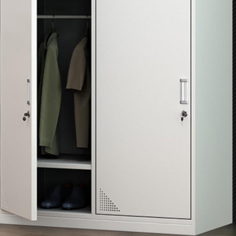 Eigentijdse garderobe armoire witte kleur stalen garderobe kast met sloten
