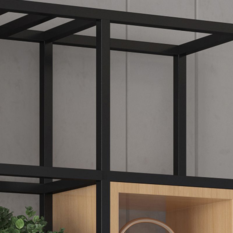 Industrial Open Etagere Bookshelf Iron Frame Solid Wood Shelf Bookshelf Clearhalo 'Bookcases' 'furn' 'furn_bookcases' 'Furniture' 'furniture_bookcases' 'kitchen' 'kitchen_bookcases' 'Living Room Furniture' 'Office Furniture' 1200x1200_7aaa26d2-52b3-4239-b5c8-d8c7581c52a8