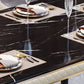 Dining Room Set Contemporary Marble Rectangle Table Black Dining Set with 4 Legs Base Clearhalo 'Dining Room Sets' 'Dining Tables & Seating' 'dining_room_set' 'furn' 'furn_dining_room_set' 'Furniture' 'furniture_dining_room_set' 'Kitchen & Dining Furniture' 'kitchen&dining_furn' 'kitchen' 1200x1200_7aaa4cea-32ca-4bad-a6ea-31388328a614