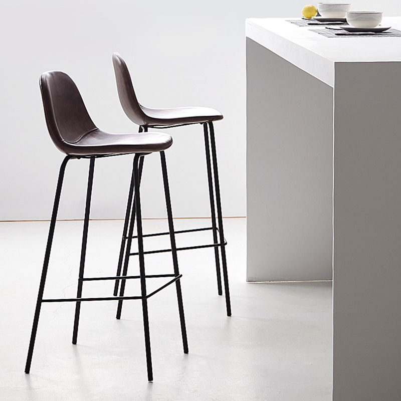 Industrial Low Back Barstool Distressed Leather Quilted Tall Stool Set of 2 Clearhalo 'Bar Furniture' 'Bar Stools' 'bar_stools' 'furn' 'furn_bar_stools' 'furniture_bar_stools' 'Kitchen & Dining Furniture' 'kitchen&dining_furn' 'kitchen' 'kitchen_furn' Furniture' 1200x1200_7aaaf2a0-0a9b-49c5-87bf-0083236422e5