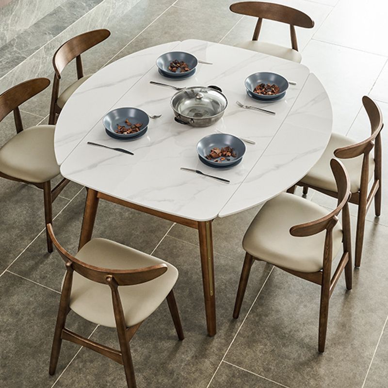 Modern Dining Round Table Sintered Stone Table with 4 Legs for Home Clearhalo 'Dining Tables & Seating' 'Dining Tables' 'dining_table' 'furn' 'furn_dining_table' 'Furniture' 'Kitchen & Dining Furniture' 1200x1200_7aab12c1-4a34-4b91-99d7-d91450e918ba