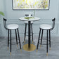 1/3/4/5 Pieces Glam Iron Bar Table Set Round Bistro Set with Black Faux Marble Top