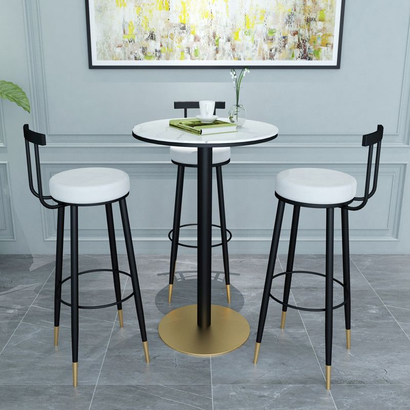 1/3/4/5 Pieces Glam Iron Bar Table Set Round Bistro Set with Black Faux Marble Top Clearhalo 'Bar Furniture' 'furn' 'furn_home_bar_bar_sets' 'Furniture' 'Home Bars & Bar Sets' 'home_bar_bar_sets' 'Kitchen & Dining Furniture' 1200x1200_7aab1c7c-95e7-444e-ae02-410539a95d3c