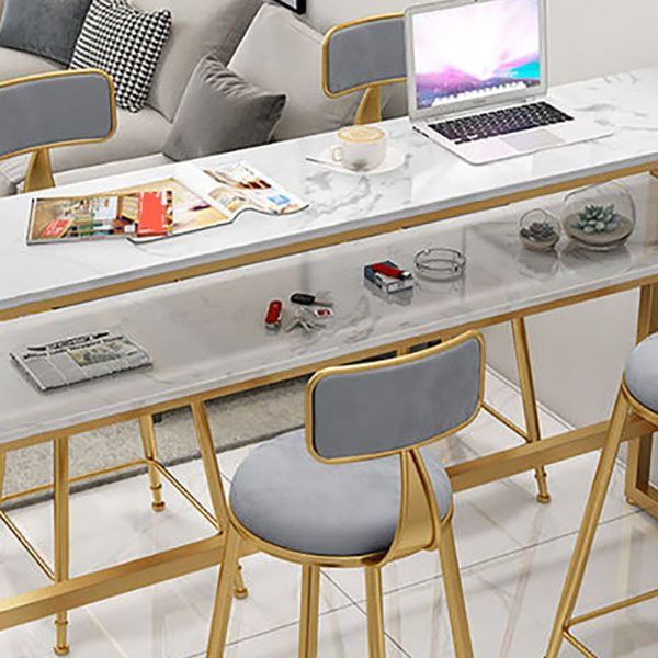 Glam Style 1/2/5 Pieces Faux Marble Bar Table Set Fixed Table Counter Set for Home Use Clearhalo 'Bar Furniture' 'furn' 'furn_home_bar_bar_sets' 'Furniture' 'Home Bars & Bar Sets' 'home_bar_bar_sets' 'Kitchen & Dining Furniture' 1200x1200_7aac261b-b949-4902-8da7-5517c23b443d