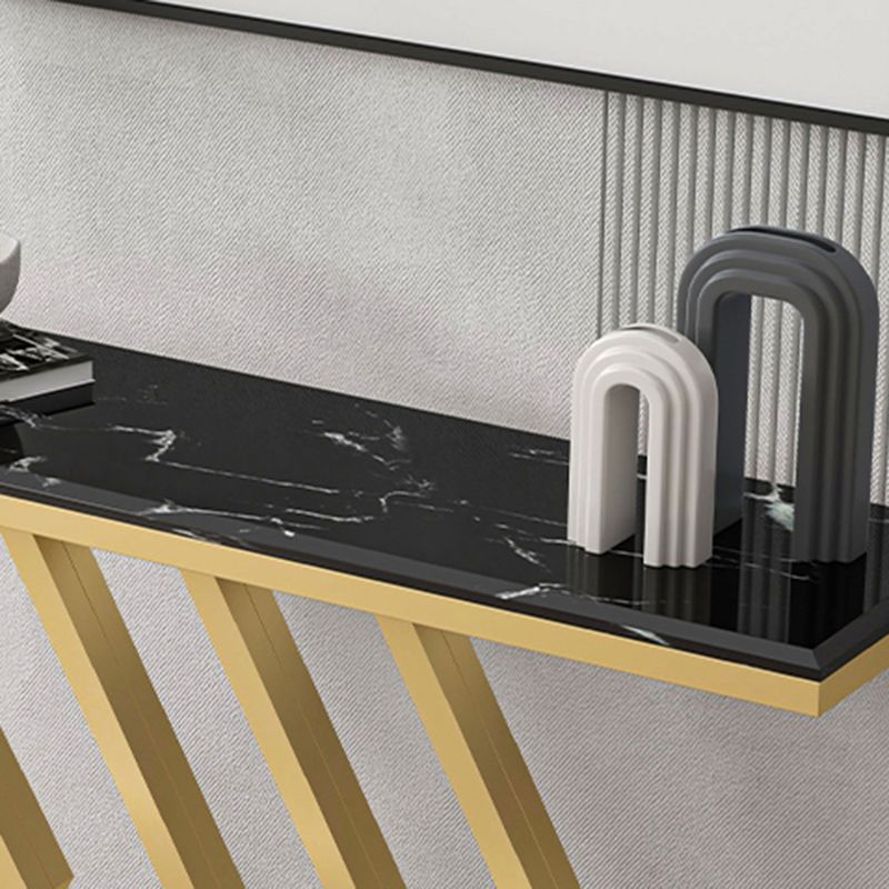 Tabla de consola de sofá glamorosa Tabla de acento de acabado antiguo en mármol