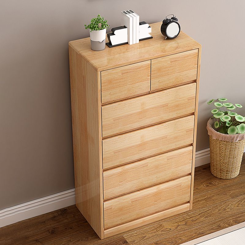 Rubberwood -Akzentkiste mit Schubladen 23,62 "lange zeitgenössische Brust