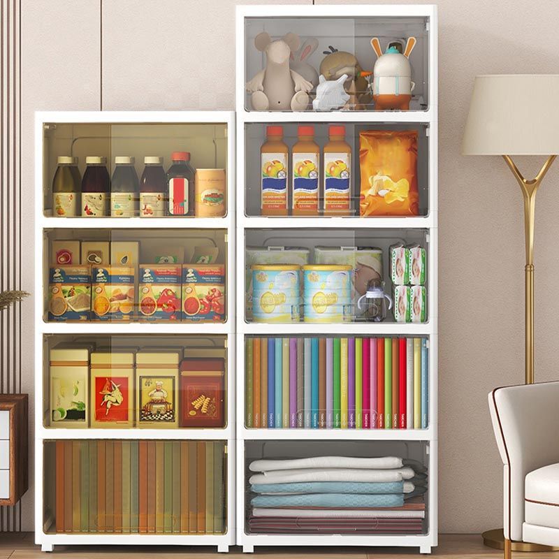 Plastic Contemporary Storage Cabinet Non-Hanging Wardrobe Armoire