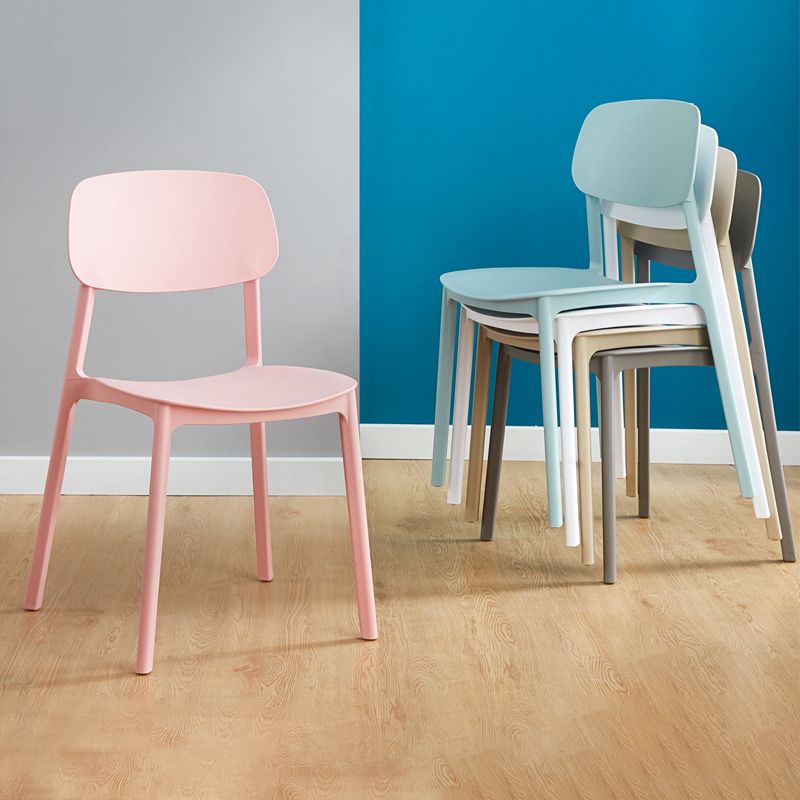 Modern Style Plastic Dining Chairs Open Back Dining Stackable Chair for Kitchen (Set of 4) Clearhalo ' kitchen&dining_furn' 'Dining Chairs' 'Dining Tables & Seating' 'dining_chair' 'furn' 'furn_dining_chair' 'Furniture' 'furniture_dining_chair' 'Kitchen & Dining Furniture' 'kitchen' 1200x1200_7aaeab2f-4978-4031-bb32-f5b3bb64d461