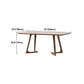 Rectangular Solid Wood Dining Table Modern Brown Furniture with Double Pedestal for Indoor