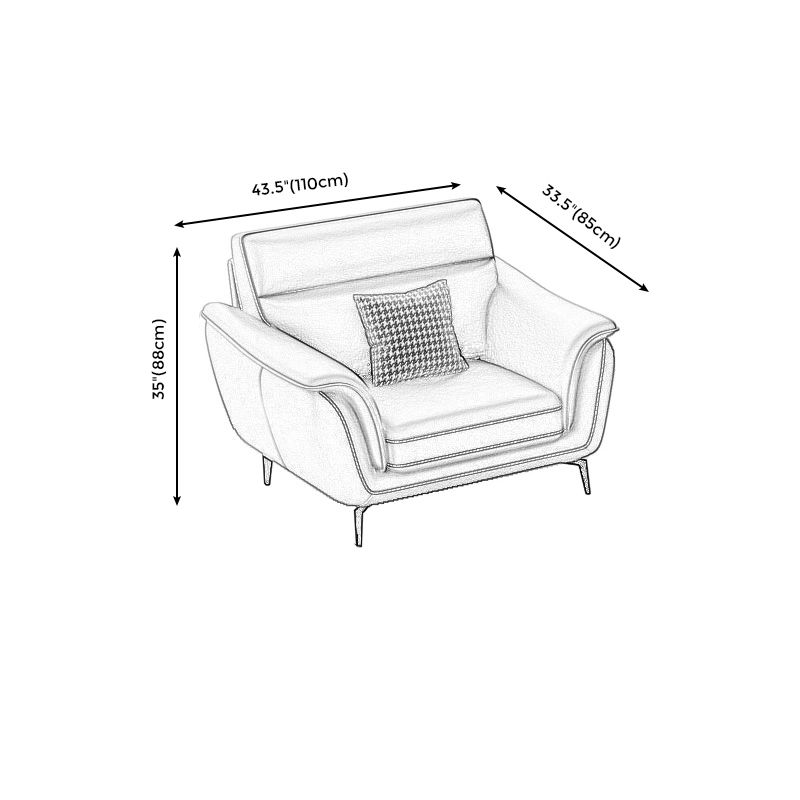Modern Genuine Leather Sofa High Back Sectional with Pillow Top Arm Clearhalo 'furn' 'furn_sectionals' 'Furniture' 'furniture_sectionals' 'kitchen' 'kitchen_sectionals' 'Living Room Furniture' 'Sectionals' 1200x1200_7aaf46ca-5533-44f3-805c-c46872e67e48