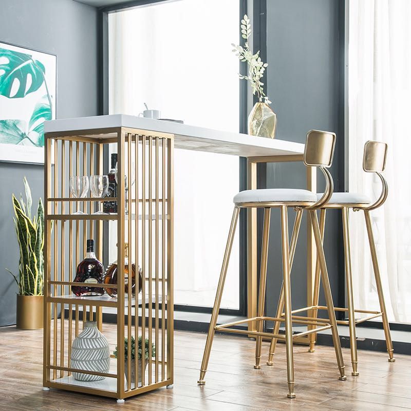 Glam 1/3 Pieces Bar Table Set Rectangle Wood Counter Table with High Stools for Cafe Clearhalo 'Bar Furniture' 'furn' 'furn_home_bar_bar_sets' 'Furniture' 'Home Bars & Bar Sets' 'home_bar_bar_sets' 'Kitchen & Dining Furniture' 1200x1200_7ab0a257-b9b0-4a7a-aefd-c5e5c45e46c8