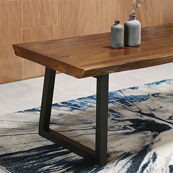 Industrial Style Rectangle Dining Table Wooden Table with Metal Legs for Home Use Clearhalo 'Dining Tables & Seating' 'Dining Tables' 'dining_table' 'furn' 'furn_dining_table' 'Furniture' 'Kitchen & Dining Furniture' 1200x1200_7ab0c7b8-2f58-4f75-80b0-229b2cedff6a