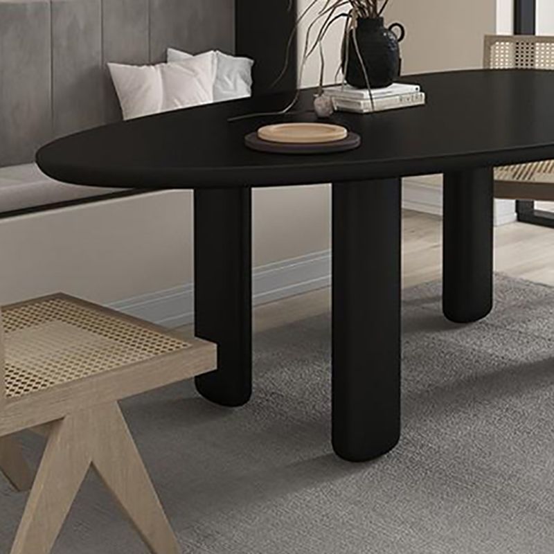 Modern gebogen kantoor bureau massief hout parsons zwart schrijfbureau