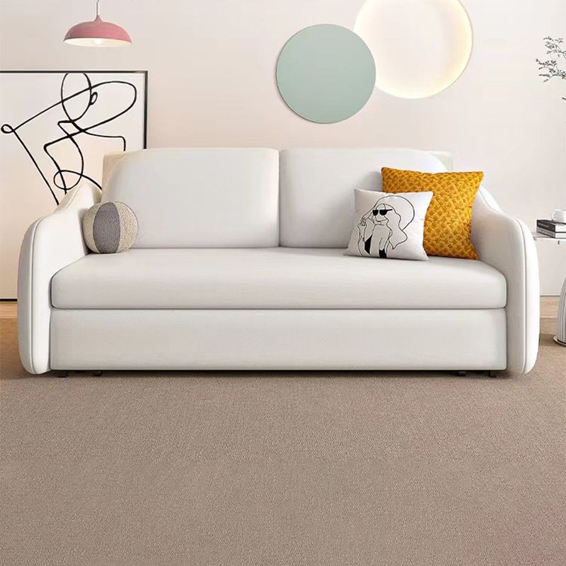 Faux leather Sleeper Sofa with Pillow Back Sofa Bed with Detachable Mattress Clearhalo 'furn' 'furn_futons' 'Furniture' 'Futons & Daybeds' 'Futons' 'Living Room Furniture' 1200x1200_7ab271fb-7ee0-4e09-9267-9ac7f9aa6863