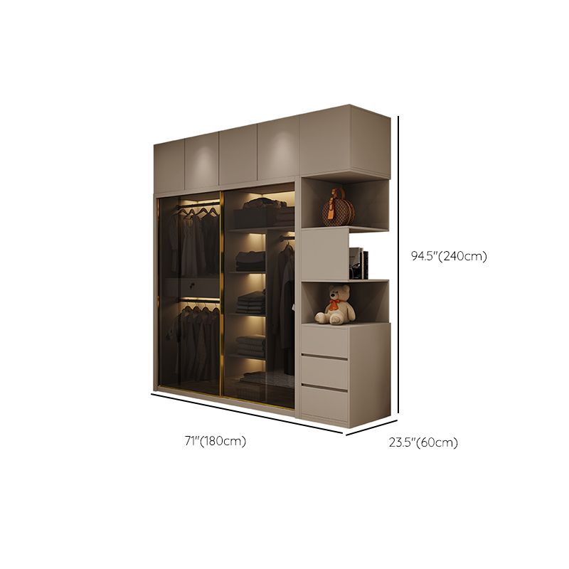 Armadio in vetro e legno armadio armadio scorrevole armadio senza luce