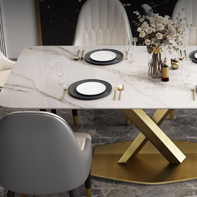 Glam 1/2/5/6/7 Pieces Dining Set Metal Dining Table Set with Pedestal Base Clearhalo 'Dining Room Sets' 'Dining Tables & Seating' 'dining_room_set' 'furn' 'furn_dining_room_set' 'Furniture' 'furniture_dining_room_set' 'Kitchen & Dining Furniture' 1200x1200_7ab2aa9b-fc7f-45bb-8f97-c3f671100dad