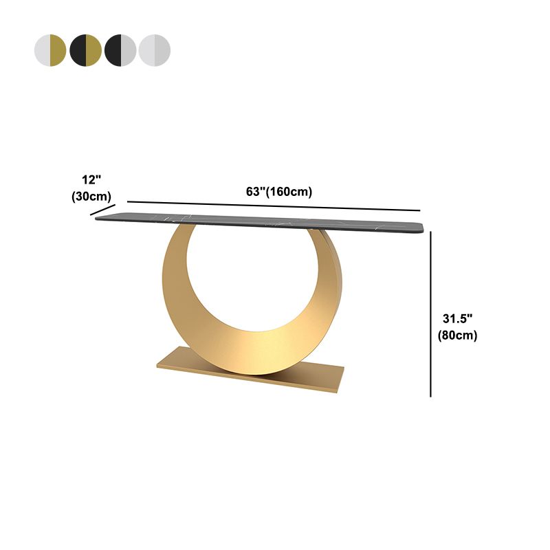 Tavolo accento top in pietra in stile glam per la tabella della console di sala 31,5 "di altezza